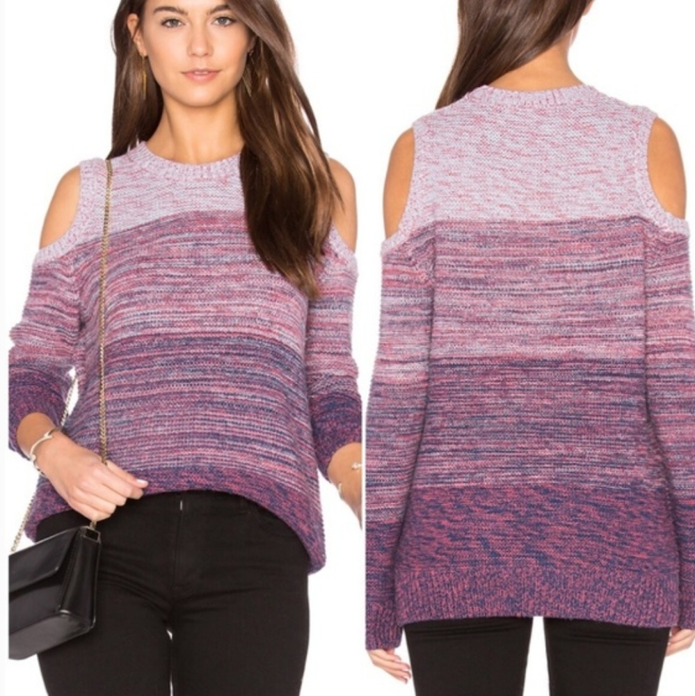 Rebecca Minkoff Pink and Purple Crew Neck Sweater